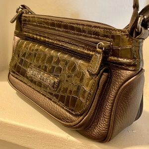 Brighton Olive Croc Tote